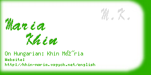 maria khin business card